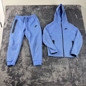 Nike Sportswear Tech Fleece Winterized Jacket Jogger Two Piece Set Blue Youth M